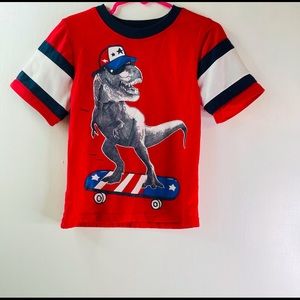 Boys Dinosaur Riding Skateboard Short Sleeve 4T